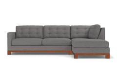 Logan Drive 2pc Sleeper Sectional Sofa :: Leg Finish: Pecan / Configuration: RAF - Chaise on the Right / Sleeper Option: Deluxe Innerspring Mattress