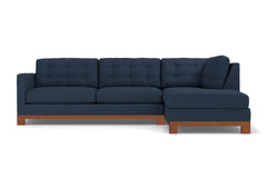 Logan Drive 2pc Sleeper Sectional Sofa :: Leg Finish: Pecan / Configuration: RAF - Chaise on the Right / Sleeper Option: Deluxe Innerspring Mattress