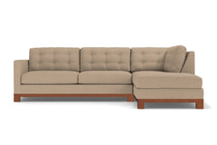 Logan Drive 2pc Sleeper Sectional Sofa :: Leg Finish: Pecan / Configuration: RAF - Chaise on the Right / Sleeper Option: Memory Foam Mattress