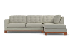 Logan Drive 2pc Sleeper Sectional Sofa :: Leg Finish: Pecan / Configuration: RAF - Chaise on the Right / Sleeper Option: Memory Foam Mattress