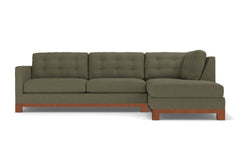 Logan Drive 2pc Sleeper Sectional Sofa :: Leg Finish: Pecan / Configuration: RAF - Chaise on the Right / Sleeper Option: Deluxe Innerspring Mattress