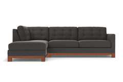 Logan Drive 2pc Sleeper Sectional Sofa :: Leg Finish: Pecan / Configuration: LAF - Chaise on the Left / Sleeper Option: Deluxe Innerspring Mattress