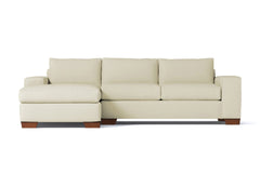 Melrose 2pc Sleeper Sectional :: Leg Finish: Pecan / Configuration: LAF - Chaise on the Left / Sleeper Option: Deluxe Innerspring Mattress