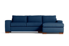 Melrose 2pc Sleeper Sectional :: Leg Finish: Pecan / Configuration: RAF - Chaise on the Right / Sleeper Option: Deluxe Innerspring Mattress