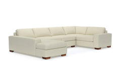 Melrose 3pc Sleeper Sectional :: Leg Finish: Pecan / Configuration: LAF - Chaise on the Left / Sleeper Option: Deluxe Innerspring Mattress