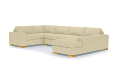 Melrose 3pc Sleeper Sectional :: Leg Finish: Natural / Configuration: RAF - Chaise on the Right / Sleeper Option: Memory Foam Mattress