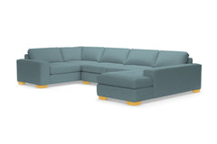 Melrose 3pc Sleeper Sectional :: Leg Finish: Natural / Configuration: RAF - Chaise on the Right / Sleeper Option: Memory Foam Mattress