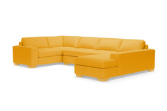 Melrose 3pc Sleeper Sectional :: Leg Finish: Natural / Configuration: RAF - Chaise on the Right / Sleeper Option: Deluxe Innerspring Mattress