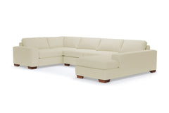 Melrose 3pc Sleeper Sectional :: Leg Finish: Pecan / Configuration: RAF - Chaise on the Right / Sleeper Option: Deluxe Innerspring Mattress