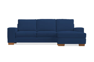 Melrose Reversible Velvet Chaise Sleeper Sofa Bed :: Leg Finish: Pecan / Sleeper Option: Deluxe Innerspring Mattress