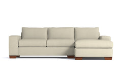 Melrose 2pc Sleeper Sectional :: Leg Finish: Pecan / Configuration: RAF - Chaise on the Right / Sleeper Option: Deluxe Innerspring Mattress