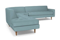 Monroe 3pc Velvet Sectional Sofa :: Leg Finish: Pecan / Configuration: LAF - Chaise on the Left