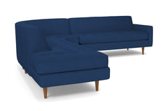 Monroe 3pc Velvet Sectional Sofa :: Leg Finish: Pecan / Configuration: LAF - Chaise on the Left