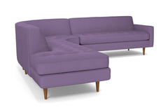 Monroe 3pc Velvet Sectional Sofa :: Leg Finish: Pecan / Configuration: LAF - Chaise on the Left