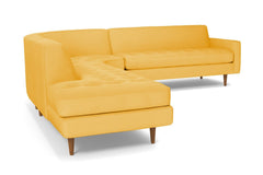 Monroe 3pc Velvet Sectional Sofa :: Leg Finish: Pecan / Configuration: LAF - Chaise on the Left