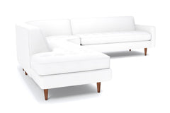 Monroe 3pc Velvet Sectional Sofa :: Leg Finish: Pecan / Configuration: LAF - Chaise on the Left