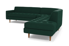 Monroe 3pc Velvet Sectional Sofa :: Leg Finish: Pecan / Configuration: RAF - Chaise on the Right