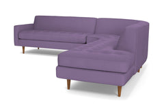 Monroe 3pc Velvet Sectional Sofa :: Leg Finish: Pecan / Configuration: RAF - Chaise on the Right