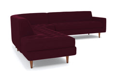 Monroe 3pc Velvet Sectional Sofa :: Leg Finish: Pecan / Configuration: LAF - Chaise on the Left