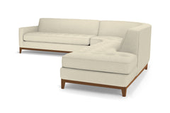 Monroe Drive 3pc Sleeper Sectional :: Leg Finish: Pecan / Configuration: RAF - Chaise on the Right / Sleeper Option: Deluxe Innerspring Mattress