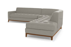 Monroe Drive 3pc Sleeper Sectional :: Leg Finish: Pecan / Configuration: RAF - Chaise on the Right / Sleeper Option: Deluxe Innerspring Mattress