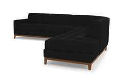 Monroe Drive 3pc Sleeper Sectional :: Leg Finish: Pecan / Configuration: RAF - Chaise on the Right / Sleeper Option: Memory Foam Mattress