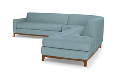 Monroe Drive 3pc Sleeper Sectional :: Leg Finish: Pecan / Configuration: RAF - Chaise on the Right / Sleeper Option: Deluxe Innerspring Mattress