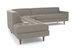 Monroe 3pc Velvet Sectional Sofa :: Leg Finish: Pecan / Configuration: LAF - Chaise on the Left