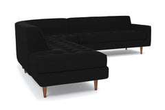 Monroe 3pc Velvet Sectional Sofa :: Leg Finish: Pecan / Configuration: LAF - Chaise on the Left