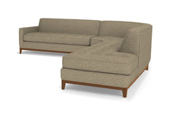 Monroe Drive 3pc Sleeper Sectional :: Leg Finish: Pecan / Configuration: RAF - Chaise on the Right / Sleeper Option: Deluxe Innerspring Mattress