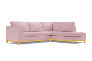 Mulholland Drive 2pc Velvet Sleeper Sectional :: Leg Finish: Natural / Configuration: RAF - Chaise on the Right / Sleeper Option: Memory Foam Mattress