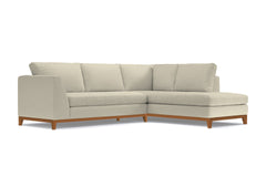 Mulholland Drive 2pc Sleeper Sectional :: Leg Finish: Pecan / Configuration: RAF - Chaise on the Right / Sleeper Option: Deluxe Innerspring Mattress