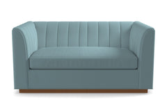 Nora Twin Size Sleeper Sofa Bed :: Leg Finish: Pecan / Sleeper Option: Deluxe Innerspring Mattress