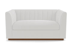 Nora Twin Size Sleeper Sofa Bed :: Leg Finish: Pecan / Sleeper Option: Deluxe Innerspring Mattress