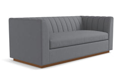 Nora Queen Size Sleeper Sofa Bed :: Leg Finish: Pecan / Sleeper Option: Deluxe Innerspring Mattress