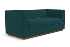 Nora Queen Size Sleeper Sofa Bed :: Leg Finish: Pecan / Sleeper Option: Deluxe Innerspring Mattress