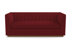 Nora Queen Size Sleeper Sofa Bed :: Leg Finish: Pecan / Sleeper Option: Deluxe Innerspring Mattress