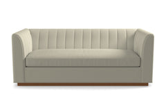 Nora Queen Size Sleeper Sofa Bed :: Leg Finish: Pecan / Sleeper Option: Deluxe Innerspring Mattress