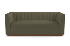 Nora Queen Size Sleeper Sofa Bed :: Leg Finish: Pecan / Sleeper Option: Deluxe Innerspring Mattress