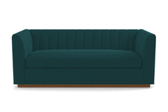 Nora Queen Size Sleeper Sofa Bed :: Leg Finish: Pecan / Sleeper Option: Deluxe Innerspring Mattress