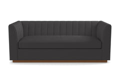 Nora Queen Size Sleeper Sofa Bed :: Leg Finish: Pecan / Sleeper Option: Deluxe Innerspring Mattress