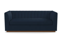 Nora Queen Size Sleeper Sofa Bed :: Leg Finish: Pecan / Sleeper Option: Deluxe Innerspring Mattress