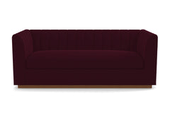 Nora Queen Size Sleeper Sofa Bed :: Leg Finish: Pecan / Sleeper Option: Deluxe Innerspring Mattress