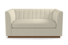 Nora Twin Size Sleeper Sofa Bed :: Leg Finish: Pecan / Sleeper Option: Deluxe Innerspring Mattress