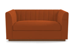 Nora Twin Size Sleeper Sofa Bed :: Leg Finish: Pecan / Sleeper Option: Deluxe Innerspring Mattress