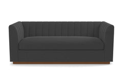 Nora Queen Size Sleeper Sofa Bed :: Leg Finish: Pecan / Sleeper Option: Deluxe Innerspring Mattress
