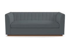 Nora Queen Size Sleeper Sofa Bed :: Leg Finish: Pecan / Sleeper Option: Deluxe Innerspring Mattress