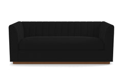 Nora Queen Size Sleeper Sofa Bed :: Leg Finish: Pecan / Sleeper Option: Deluxe Innerspring Mattress