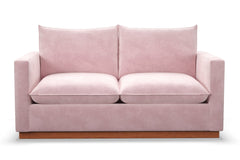 Olivia Apartment Size Sleeper Sofa Bed :: Leg Finish: Pecan / Sleeper Option: Deluxe Innerspring Mattress