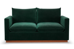 Olivia Apartment Size Sleeper Sofa Bed :: Leg Finish: Pecan / Sleeper Option: Deluxe Innerspring Mattress
